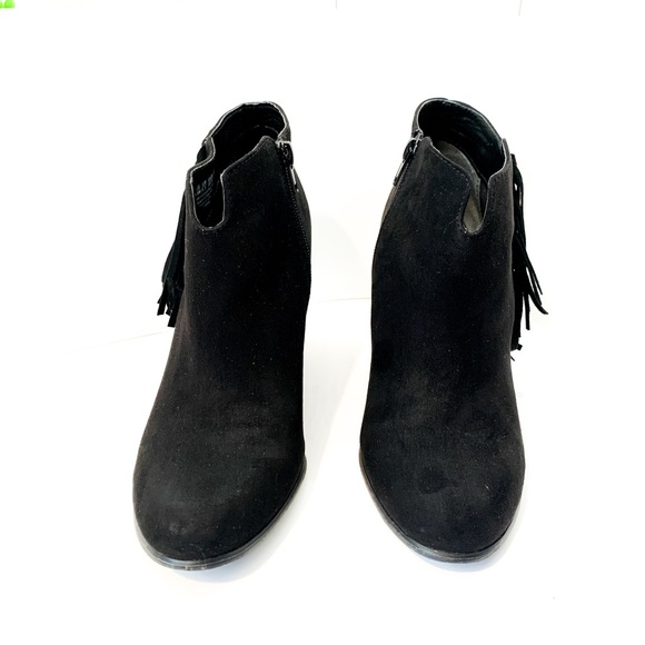 Carlos by Carlos Santana Black Suede Fringe Ankle Boots Size 8.5 - Picture 5 of 9